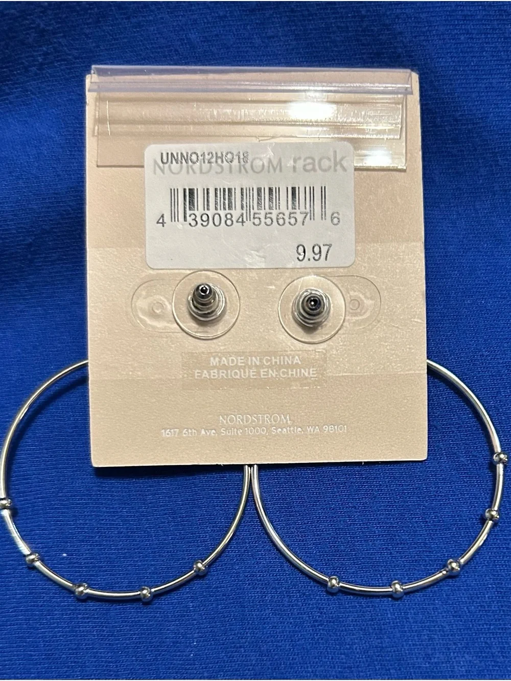2 pairs of new long hoop shaped pierced earrings NWT